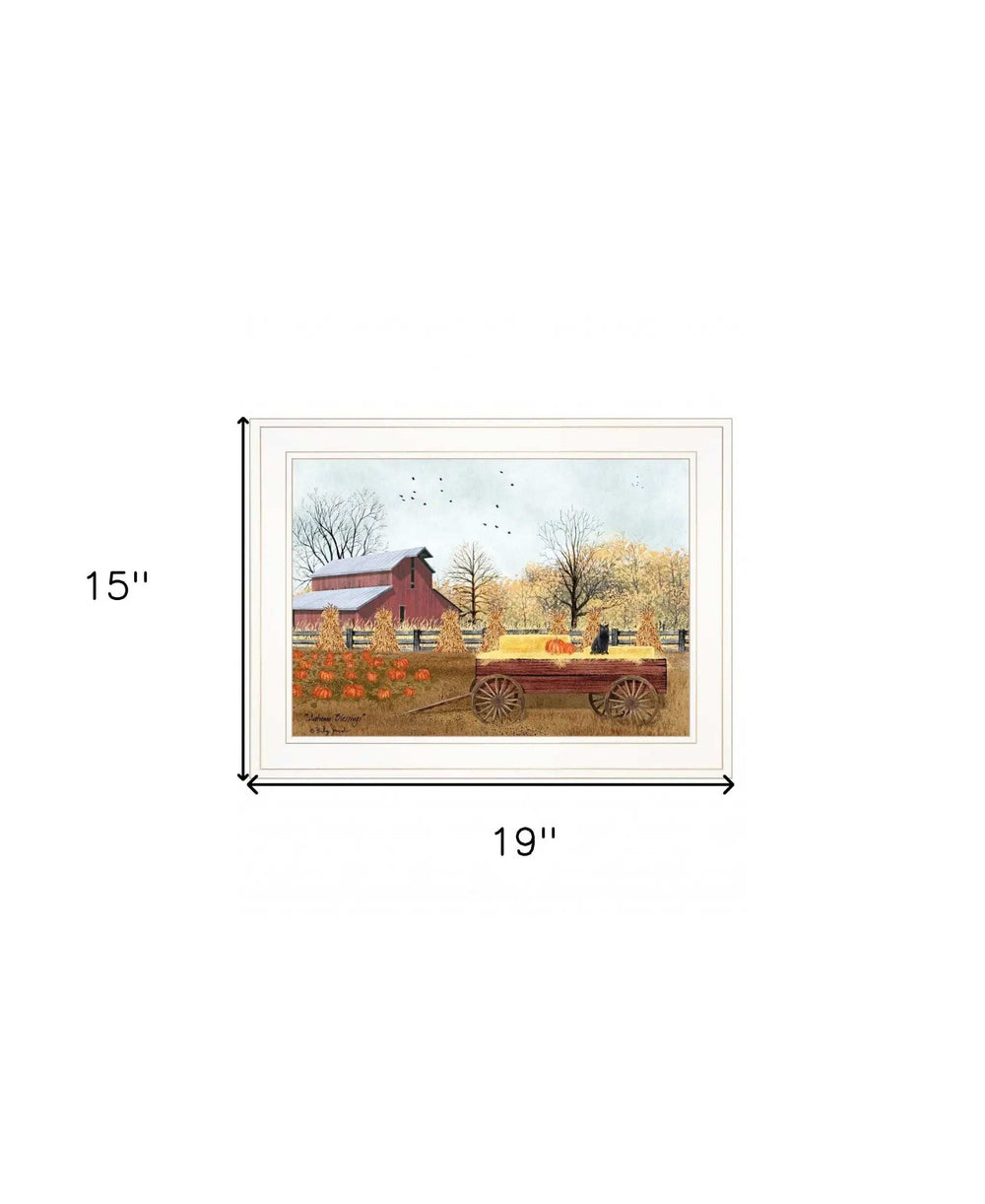 Autumn Blessings 1 White Framed Print Wall Art - Homeroots - Flyclothing LLC