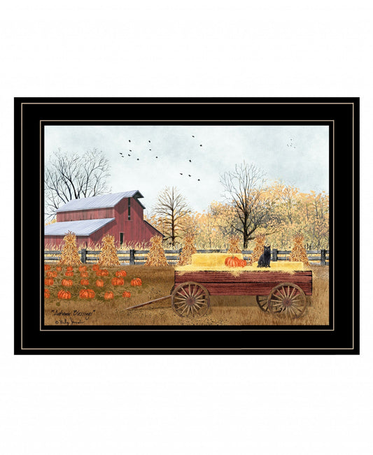 Autumn Blessings 2 Black Framed Print Wall Art - Homeroots