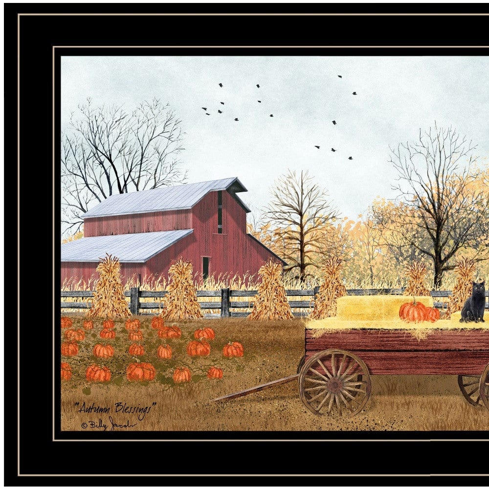 Autumn Blessings 2 Black Framed Print Wall Art - Homeroots