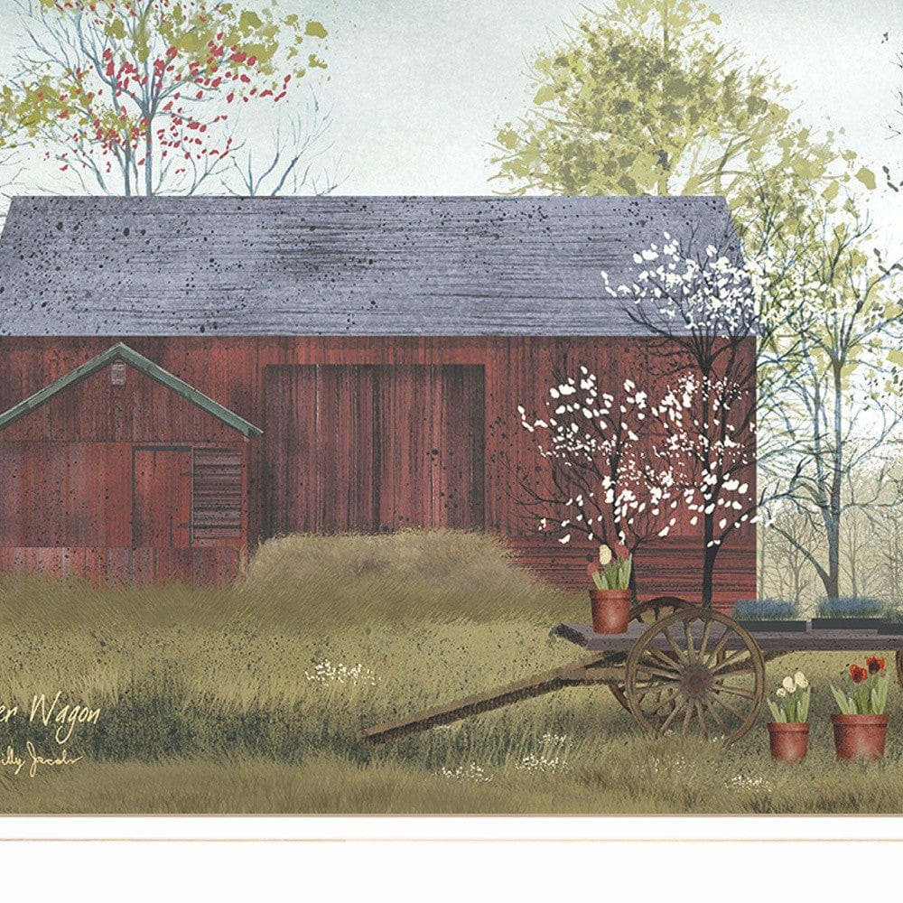 Flower Wagon 2 White Framed Print Wall Art - Homeroots