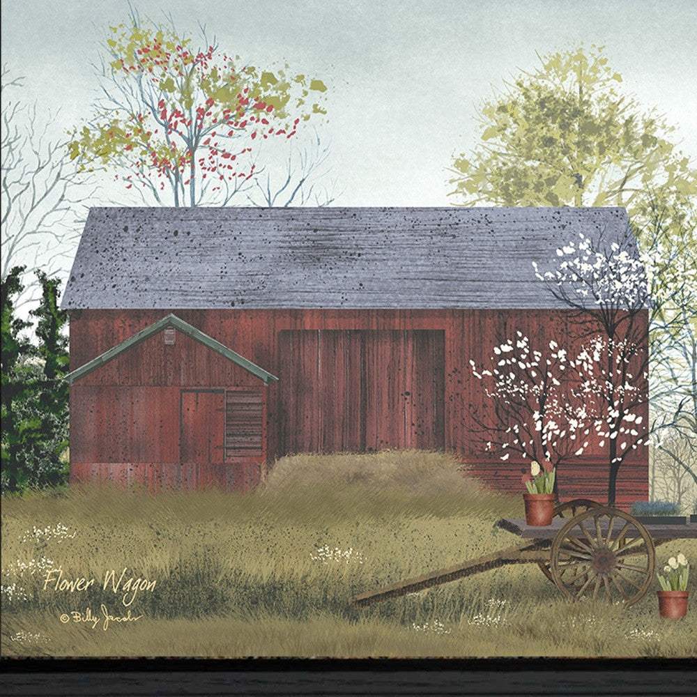 Flower Wagon 3 Black Framed Print Wall Art - Homeroots - Flyclothing LLC