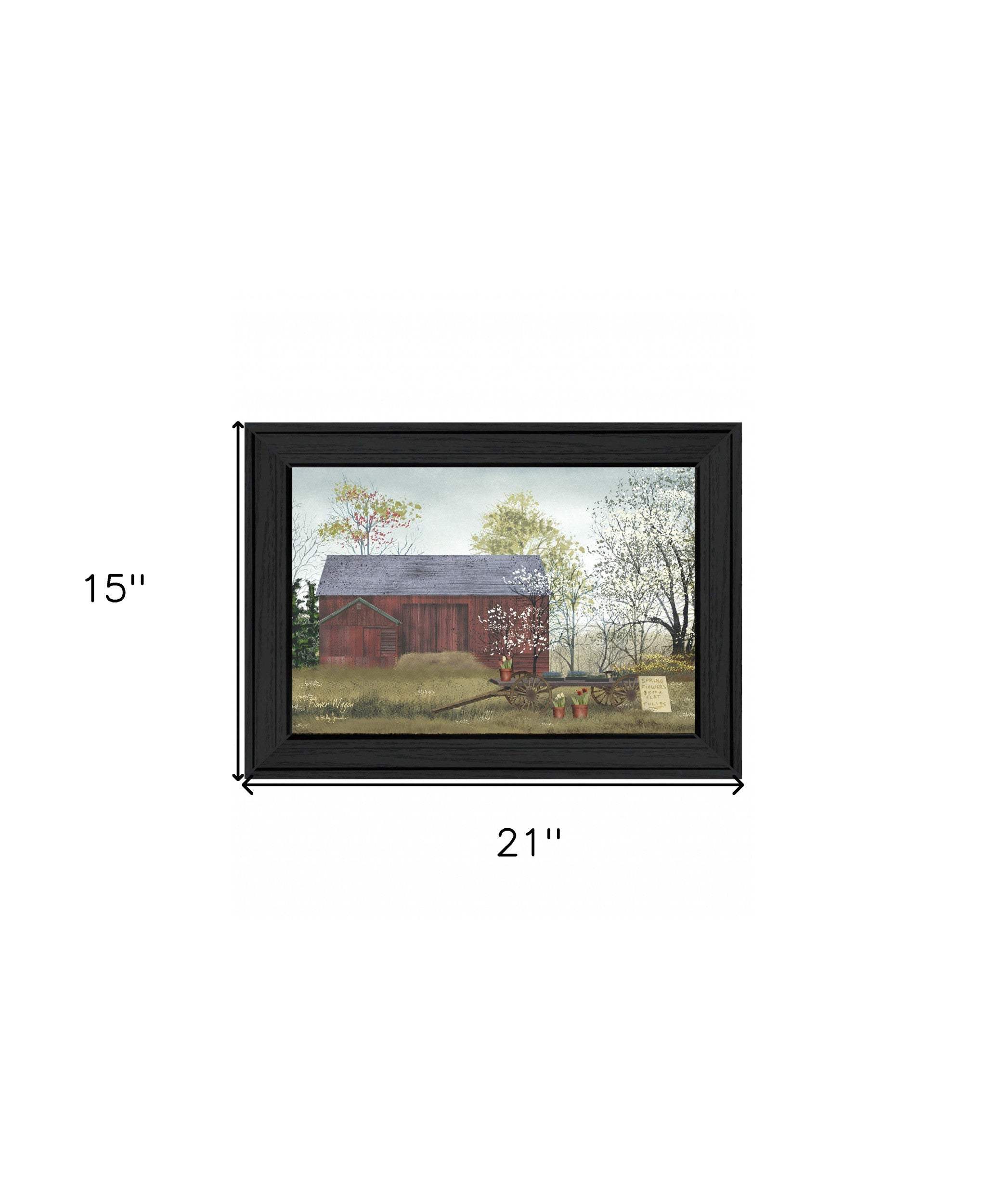 Flower Wagon 3 Black Framed Print Wall Art - Homeroots - Flyclothing LLC