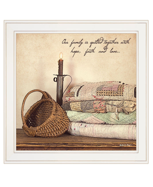 Quilted Together 1 White Framed Print Wall Art - Homeroots