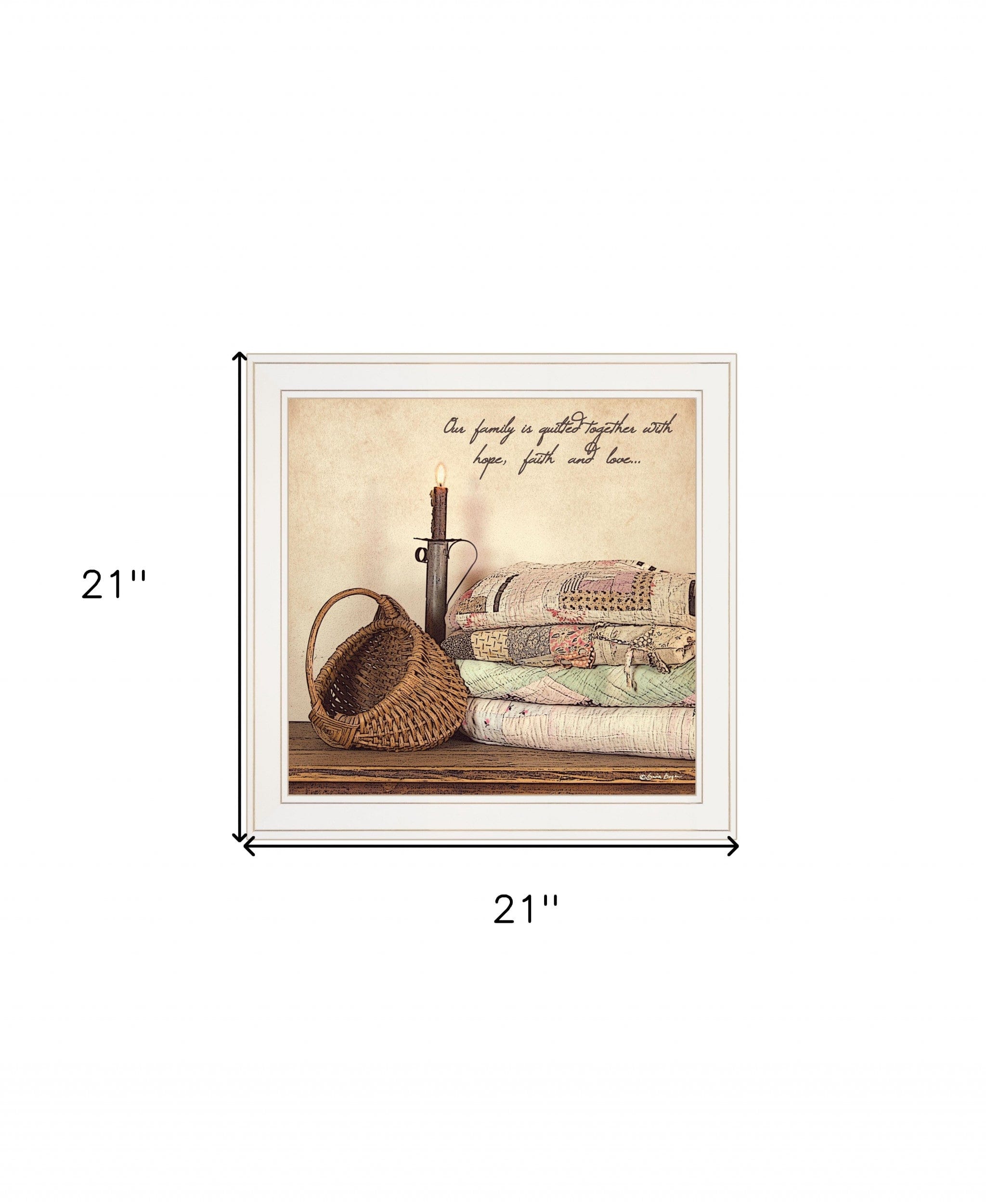 Quilted Together 1 White Framed Print Wall Art - Homeroots
