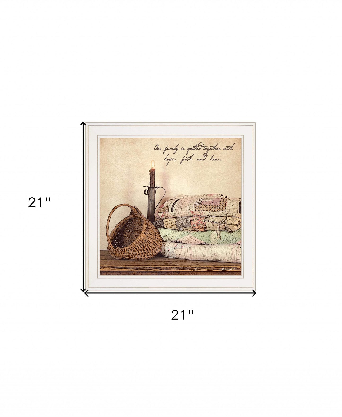 Quilted Together 1 White Framed Print Wall Art - Homeroots - Flyclothing LLC