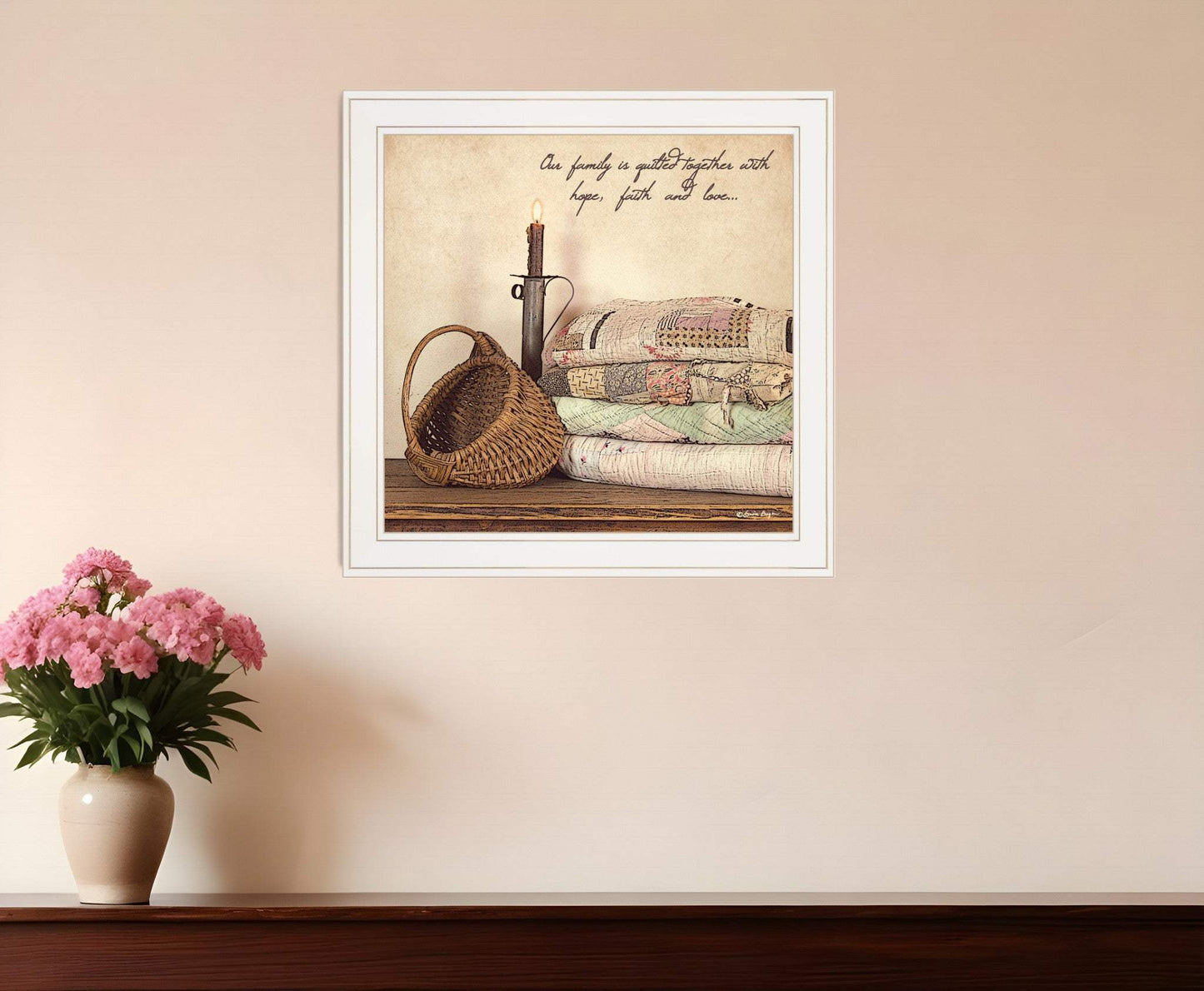 Quilted Together 1 White Framed Print Wall Art - Homeroots - Flyclothing LLC