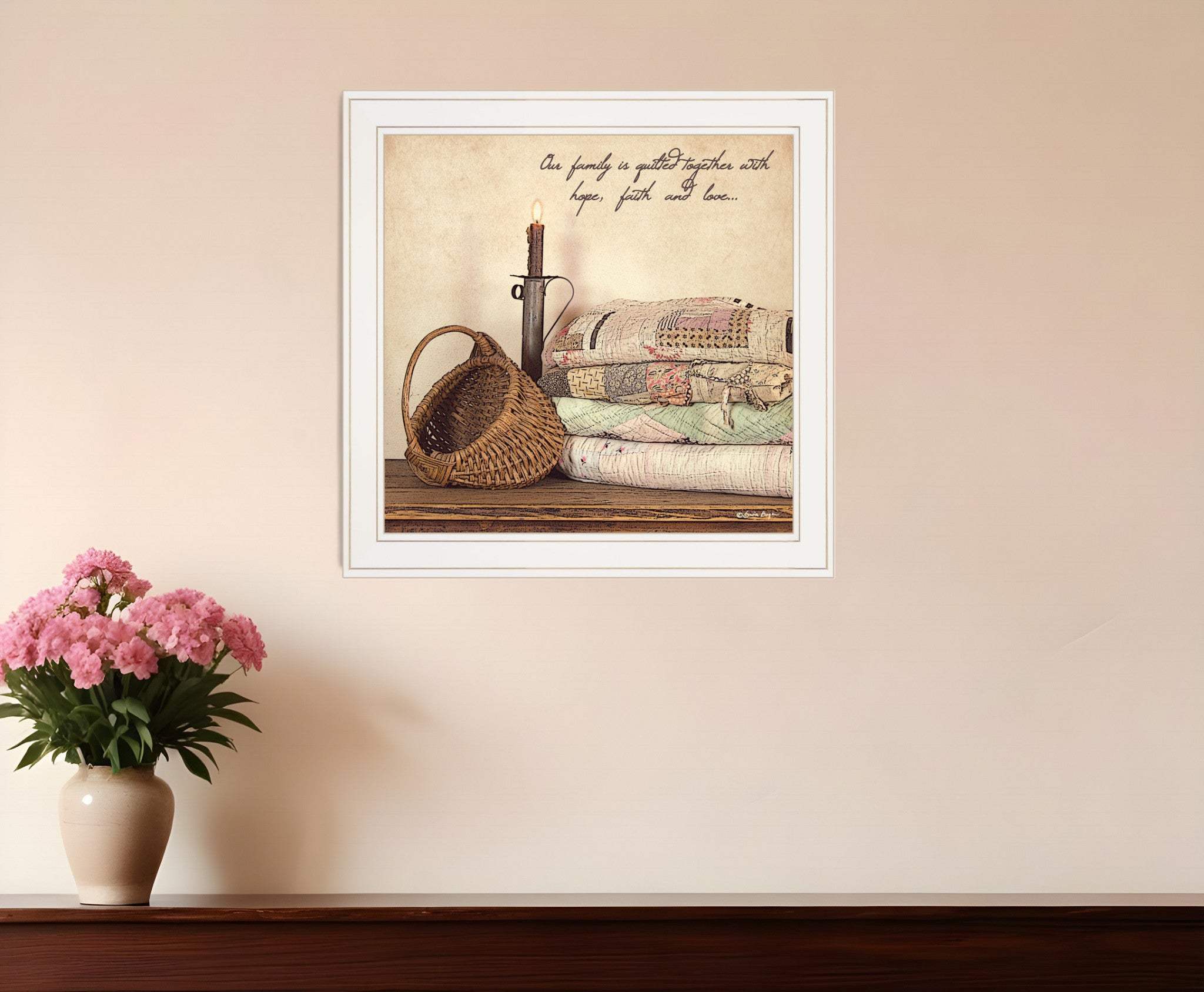 Quilted Together 1 White Framed Print Wall Art - Homeroots - Flyclothing LLC