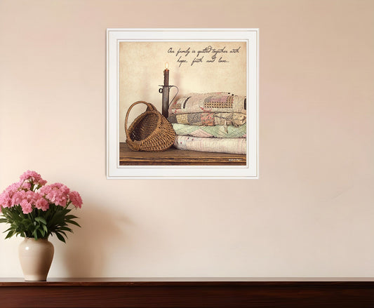 Quilted Together 1 White Framed Print Wall Art - Homeroots