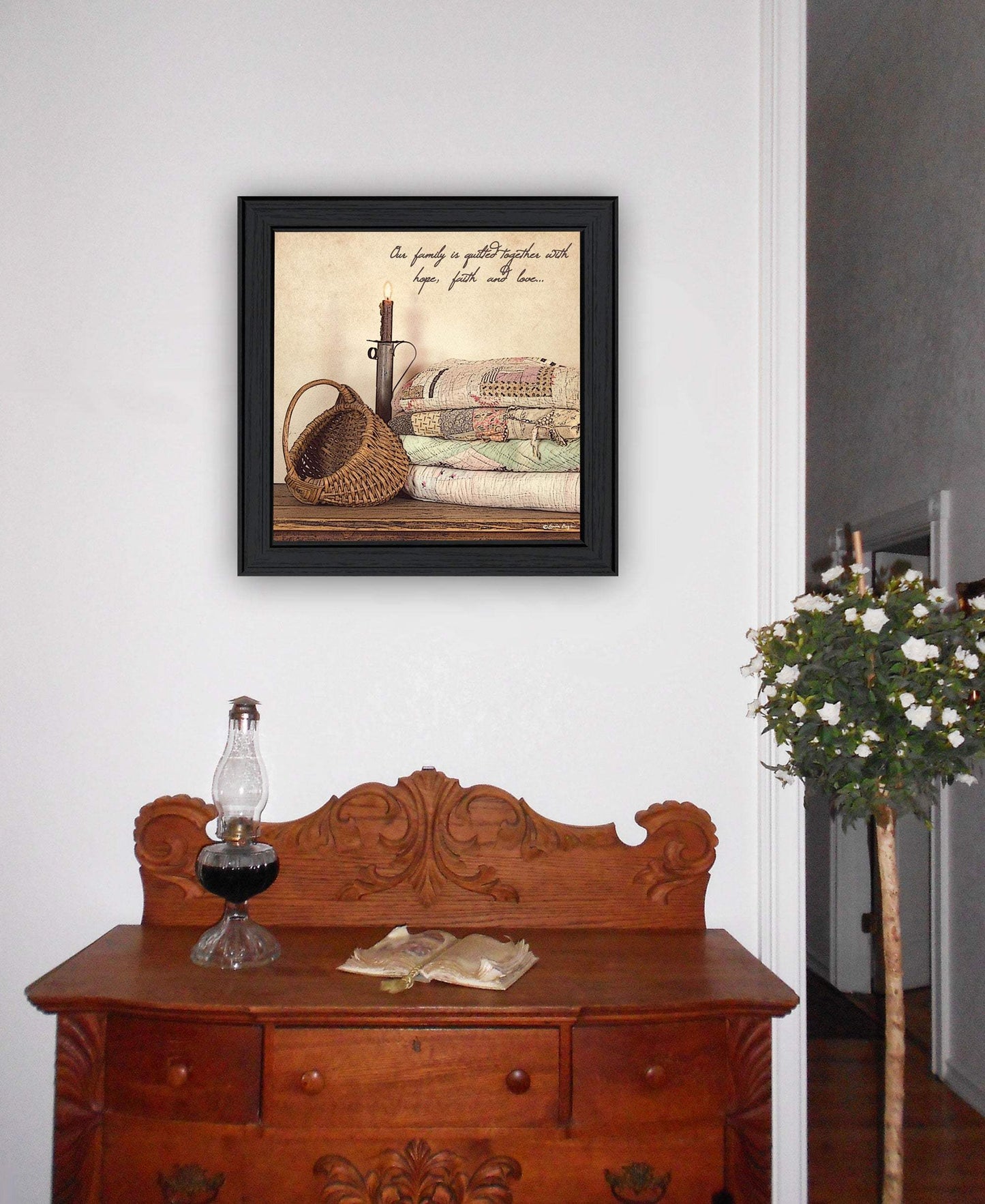 Quilted Together 2 Black Framed Print Wall Art - Homeroots - Flyclothing LLC