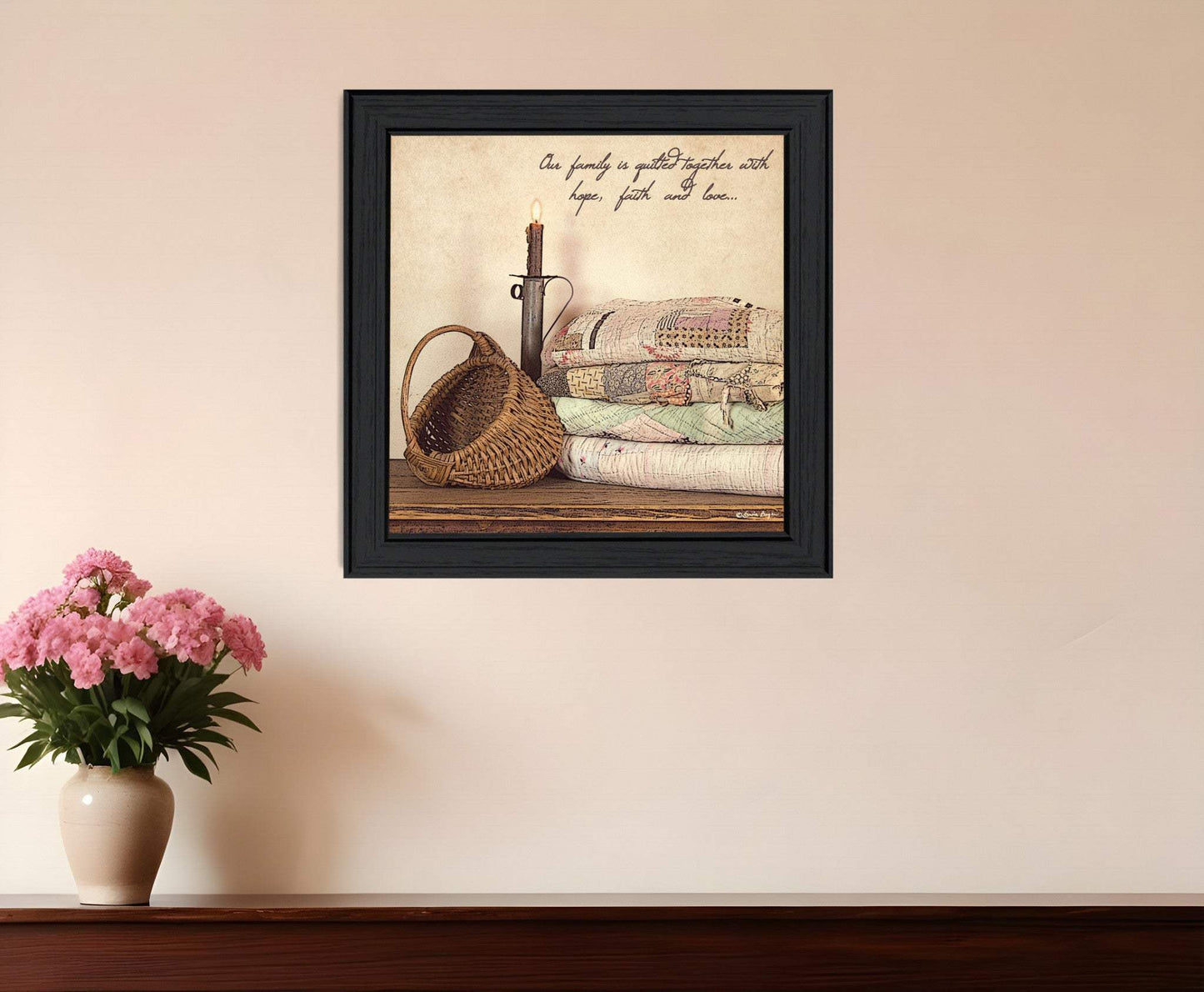 Quilted Together 2 Black Framed Print Wall Art - Homeroots - Flyclothing LLC