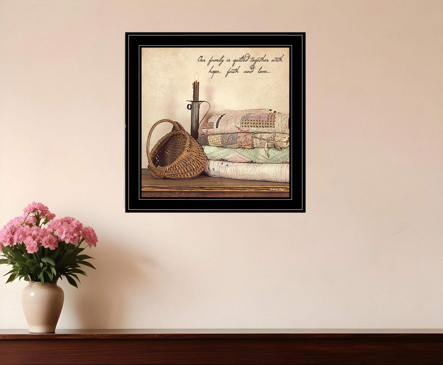 Quilted Together 3 Black Framed Print Wall Art - Homeroots - Flyclothing LLC