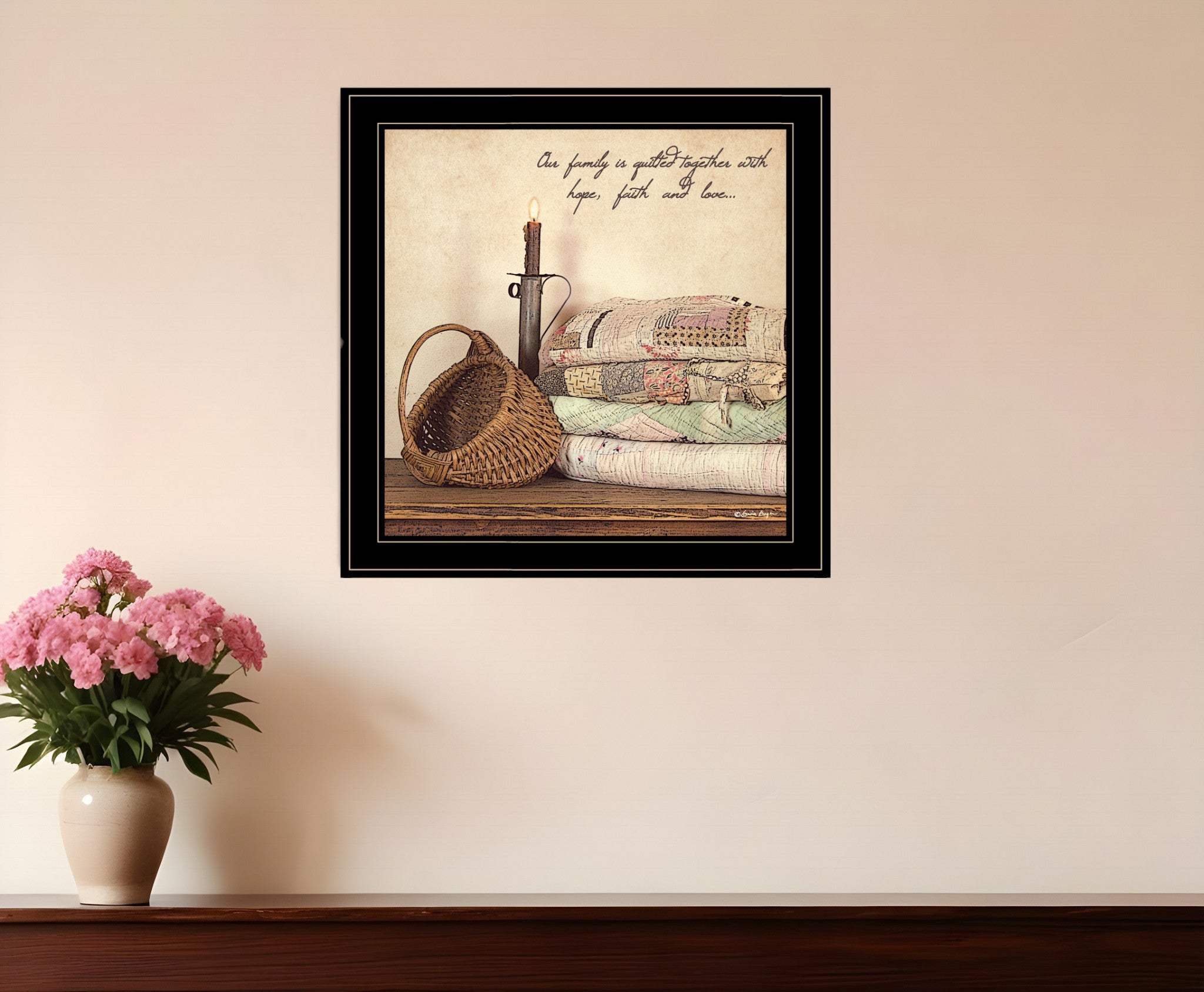 Quilted Together 3 Black Framed Print Wall Art - Homeroots - Flyclothing LLC