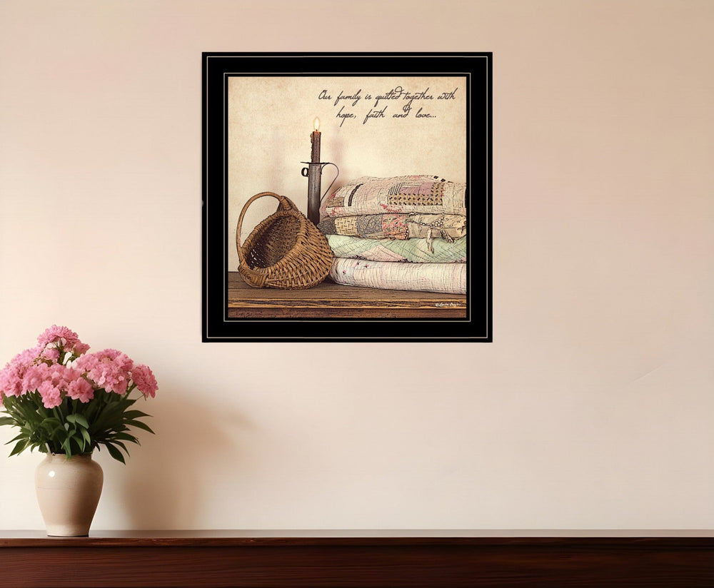 Quilted Together 3 Black Framed Print Wall Art - Homeroots