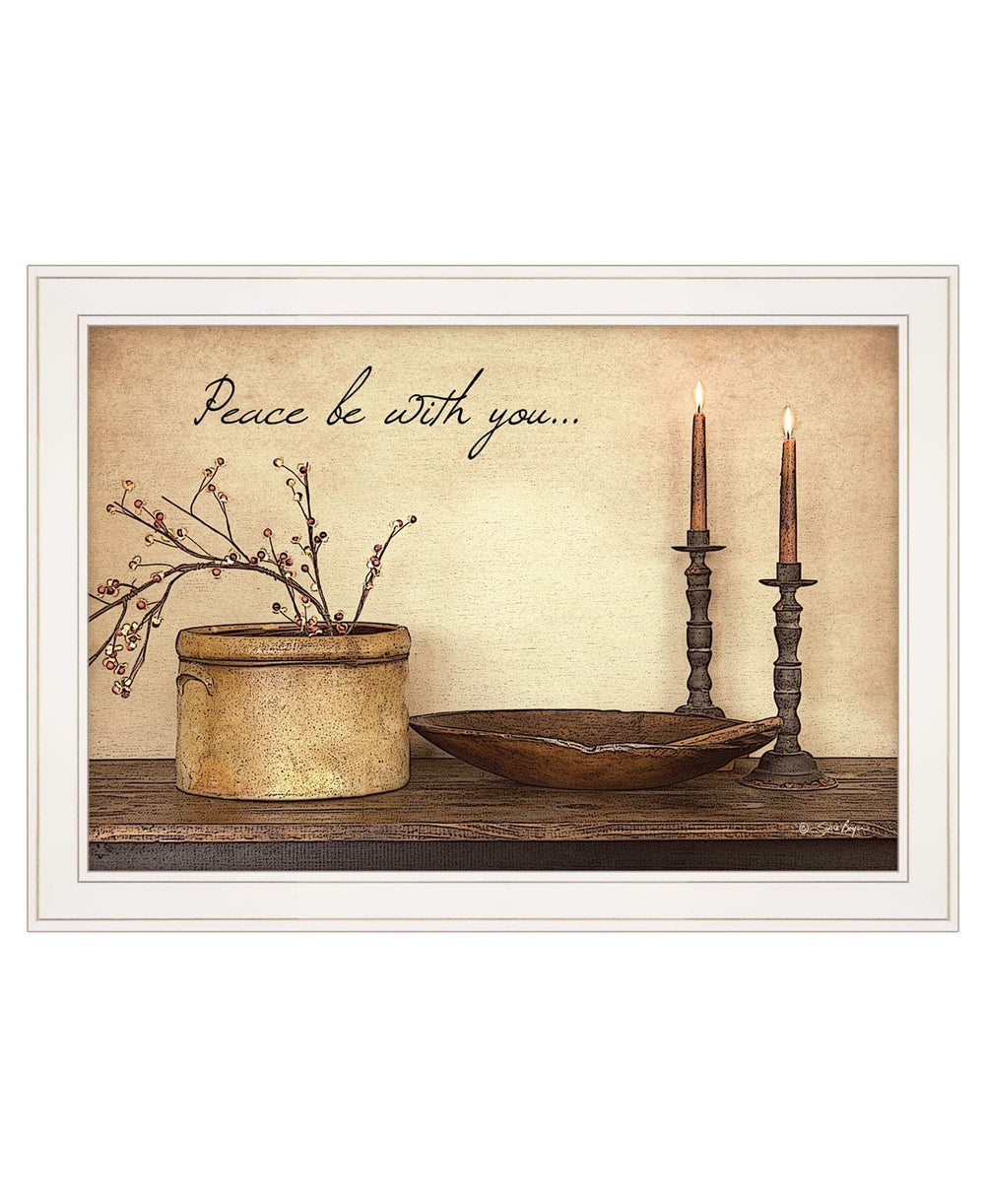 Peace Be with You 4 White Framed Print Wall Art - Homeroots - Flyclothing LLC