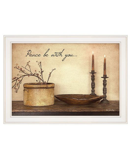 Peace Be with You 4 White Framed Print Wall Art - Homeroots