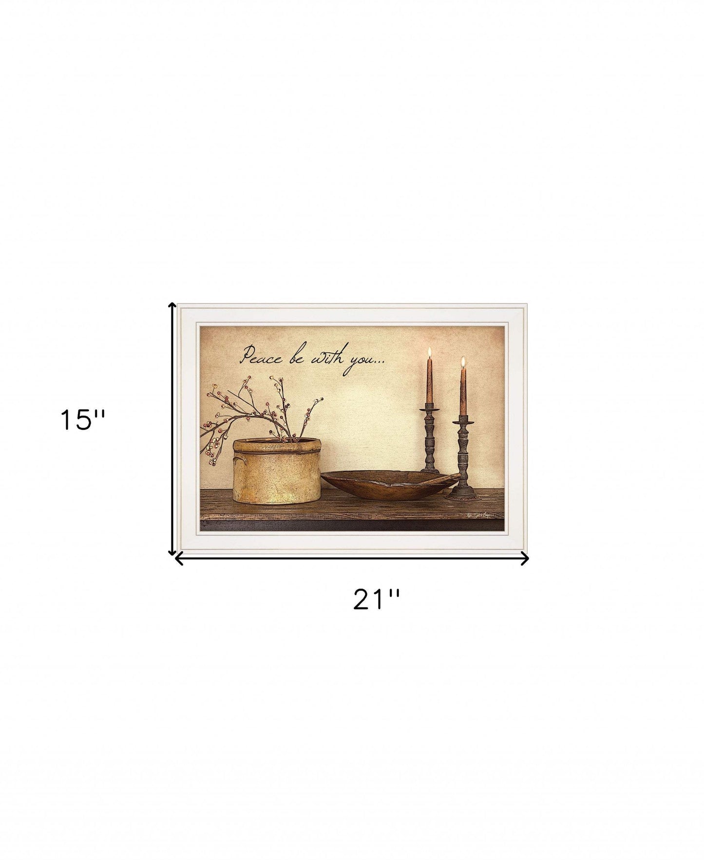 Peace Be with You 4 White Framed Print Wall Art - Homeroots - Flyclothing LLC