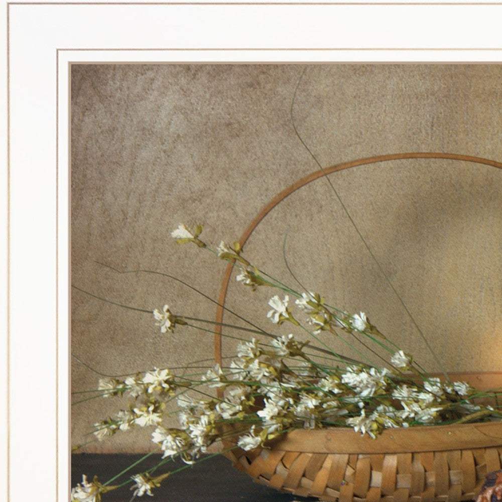 Basket of Flowers 1 White Framed Print Wall Art - Homeroots - Flyclothing LLC