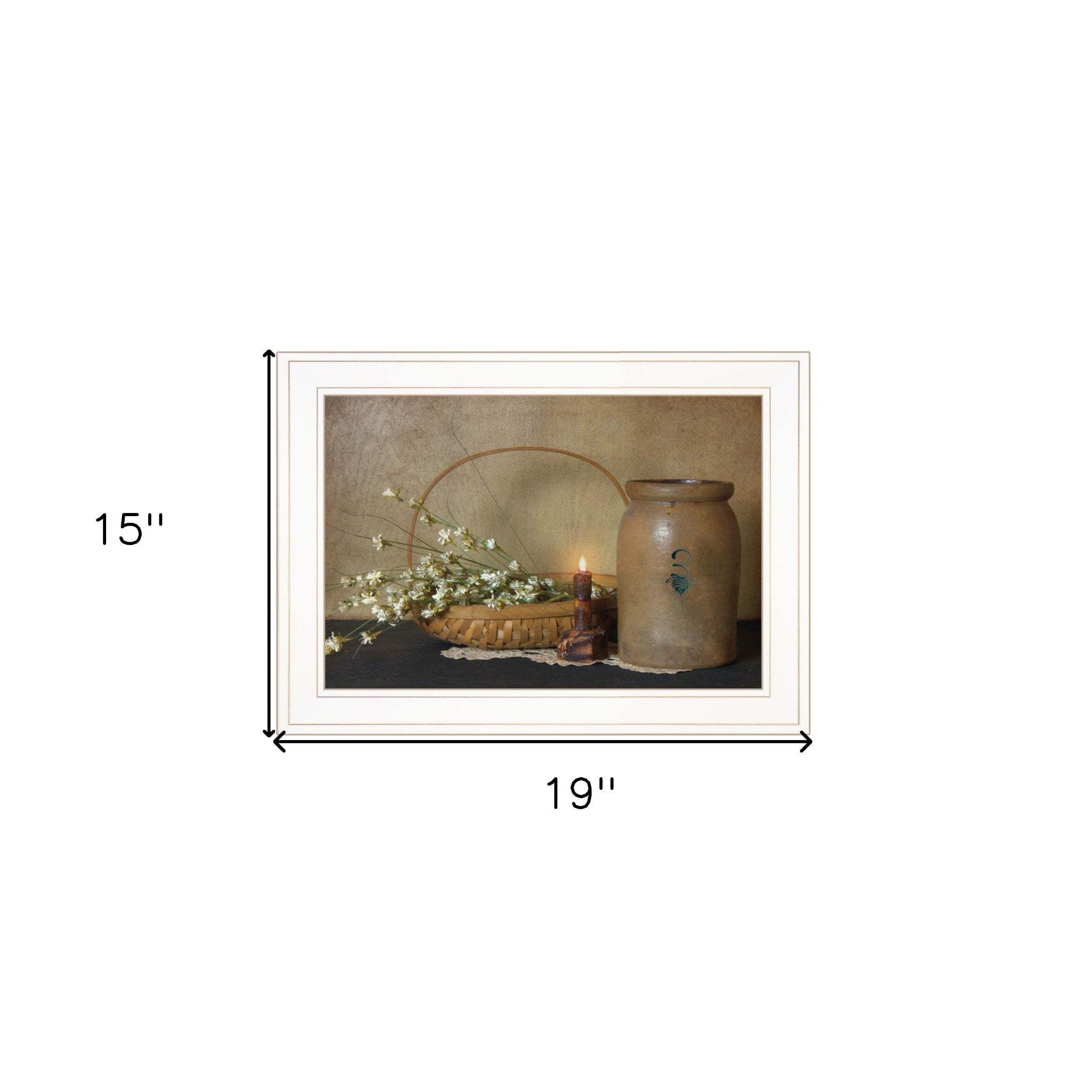 Basket of Flowers 1 White Framed Print Wall Art - Homeroots - Flyclothing LLC