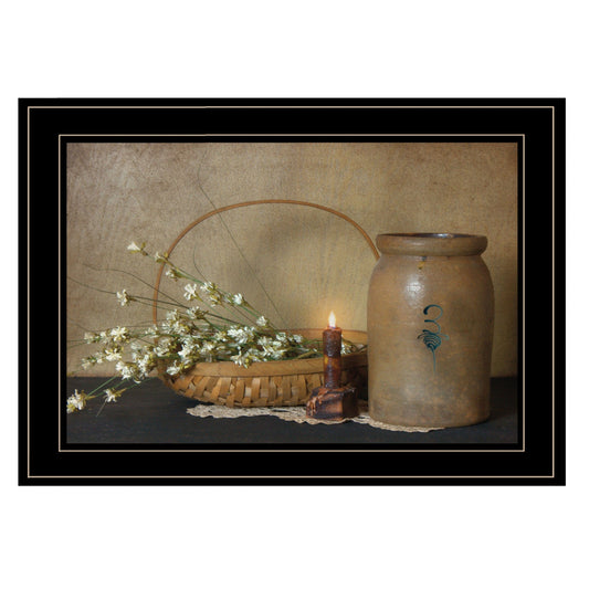 Basket of Flowers 2 Black Framed Print Wall Art - Homeroots
