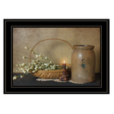 Basket of Flowers 2 Black Framed Print Wall Art - Homeroots
