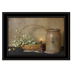 Basket of Flowers 2 Black Framed Print Wall Art - Homeroots
