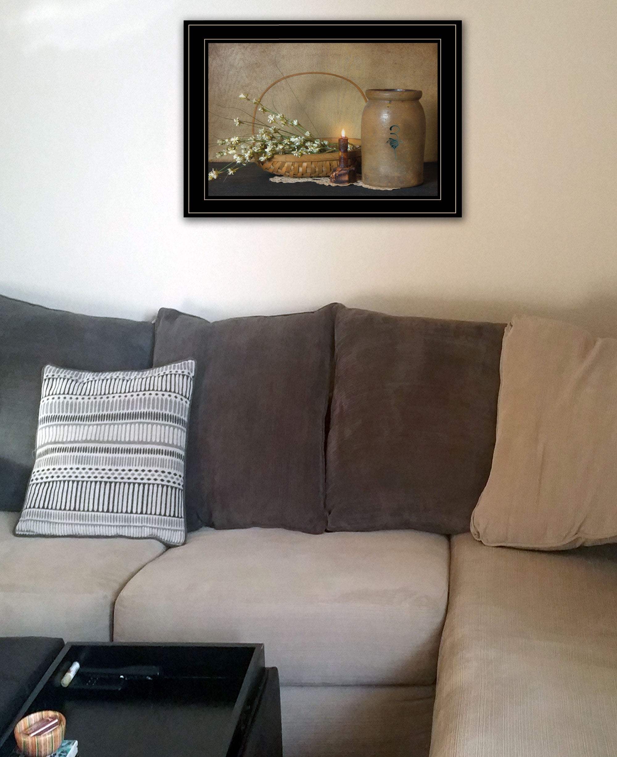 Basket of Flowers 2 Black Framed Print Wall Art - Homeroots - Flyclothing LLC