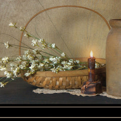 Basket of Flowers 2 Black Framed Print Wall Art - Homeroots
