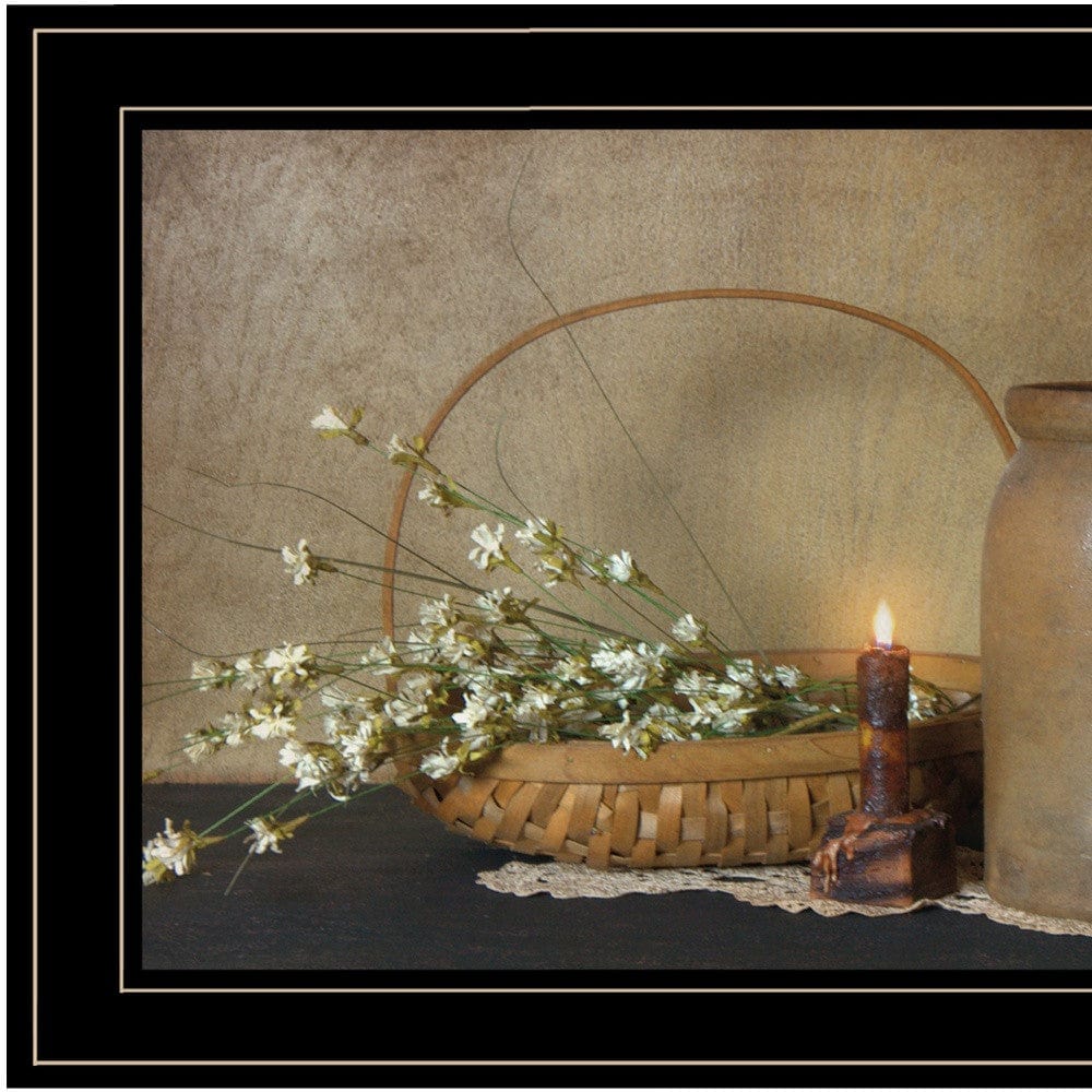 Basket of Flowers 2 Black Framed Print Wall Art - Homeroots