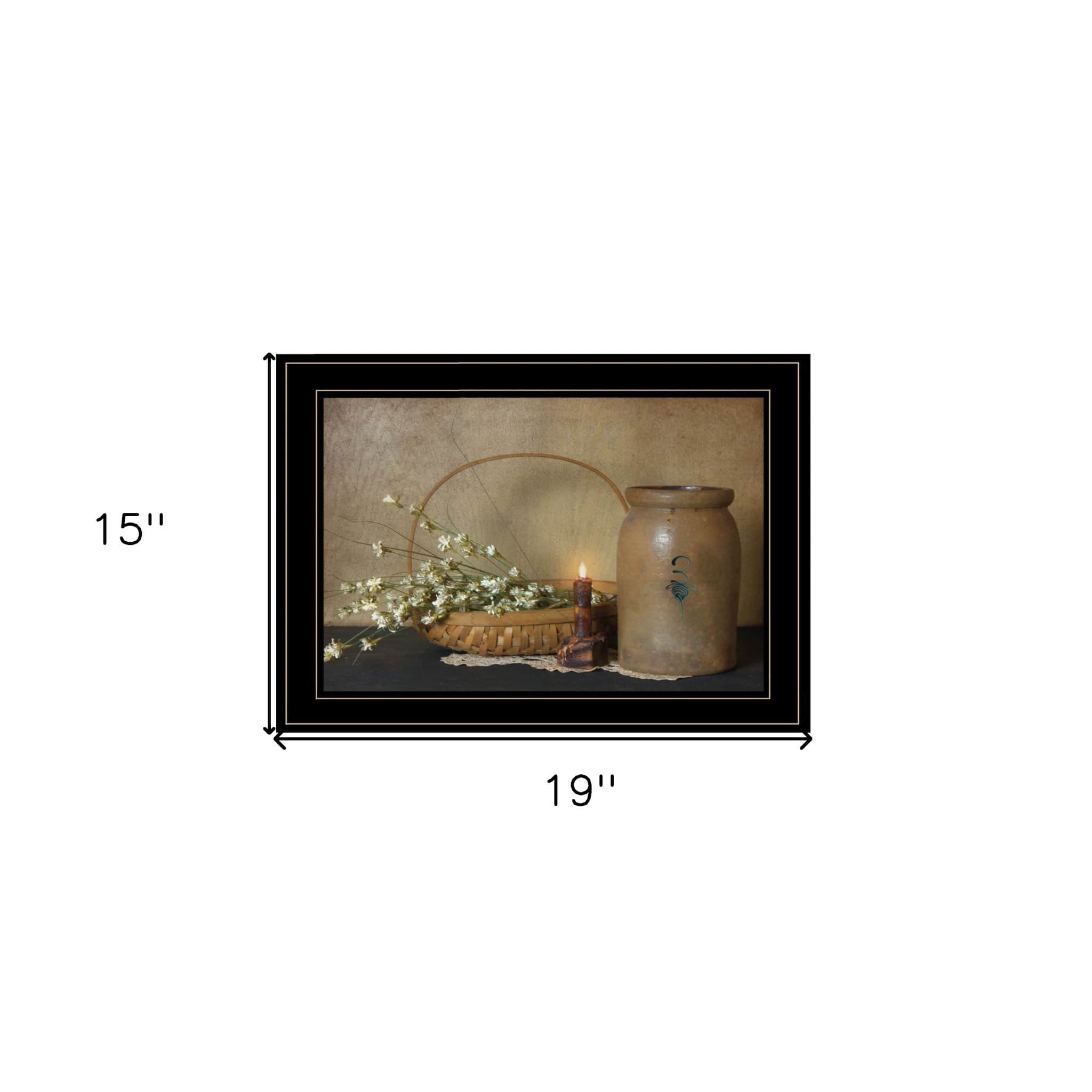 Basket of Flowers 2 Black Framed Print Wall Art - Homeroots