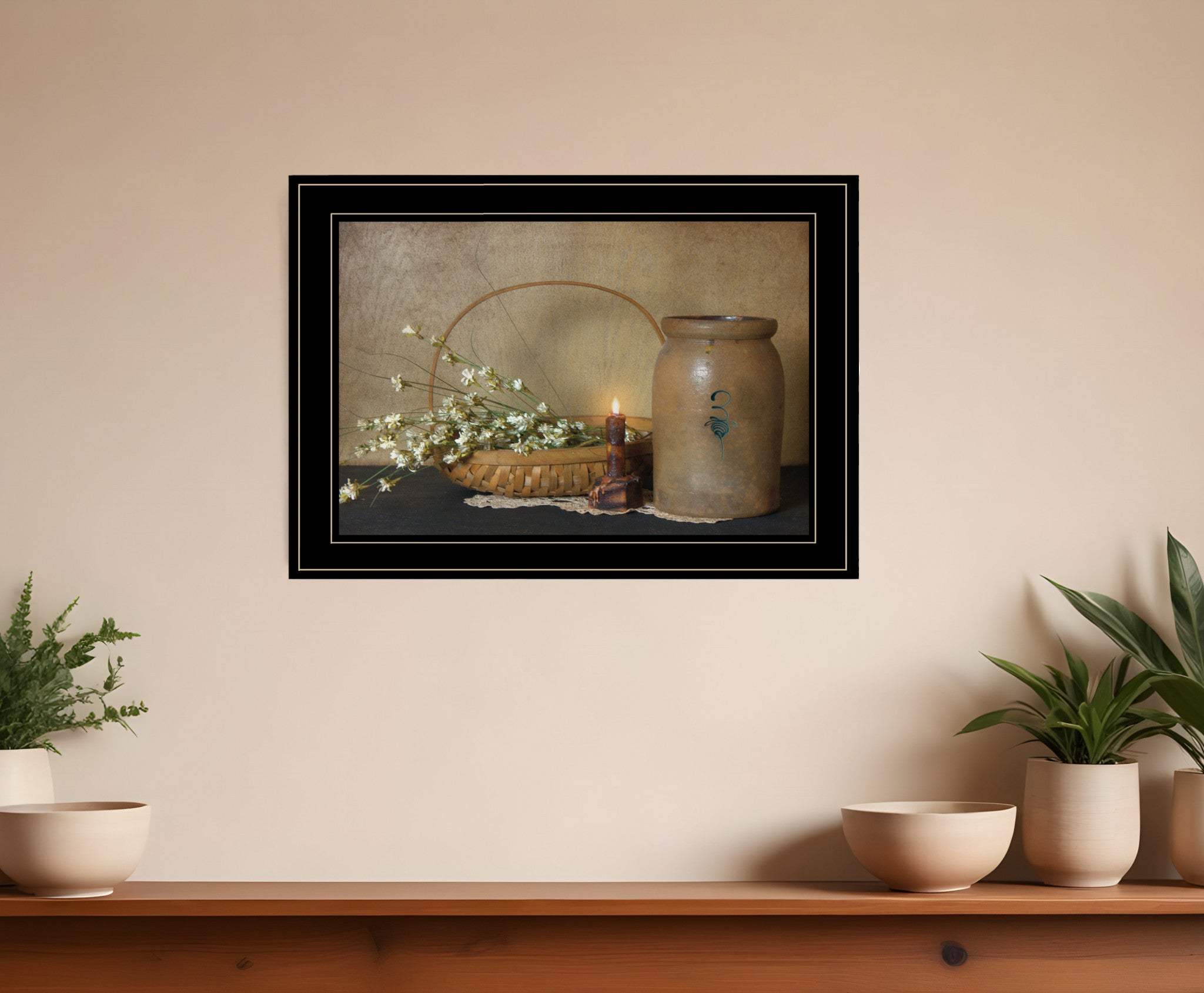 Basket of Flowers 2 Black Framed Print Wall Art - Homeroots - Flyclothing LLC