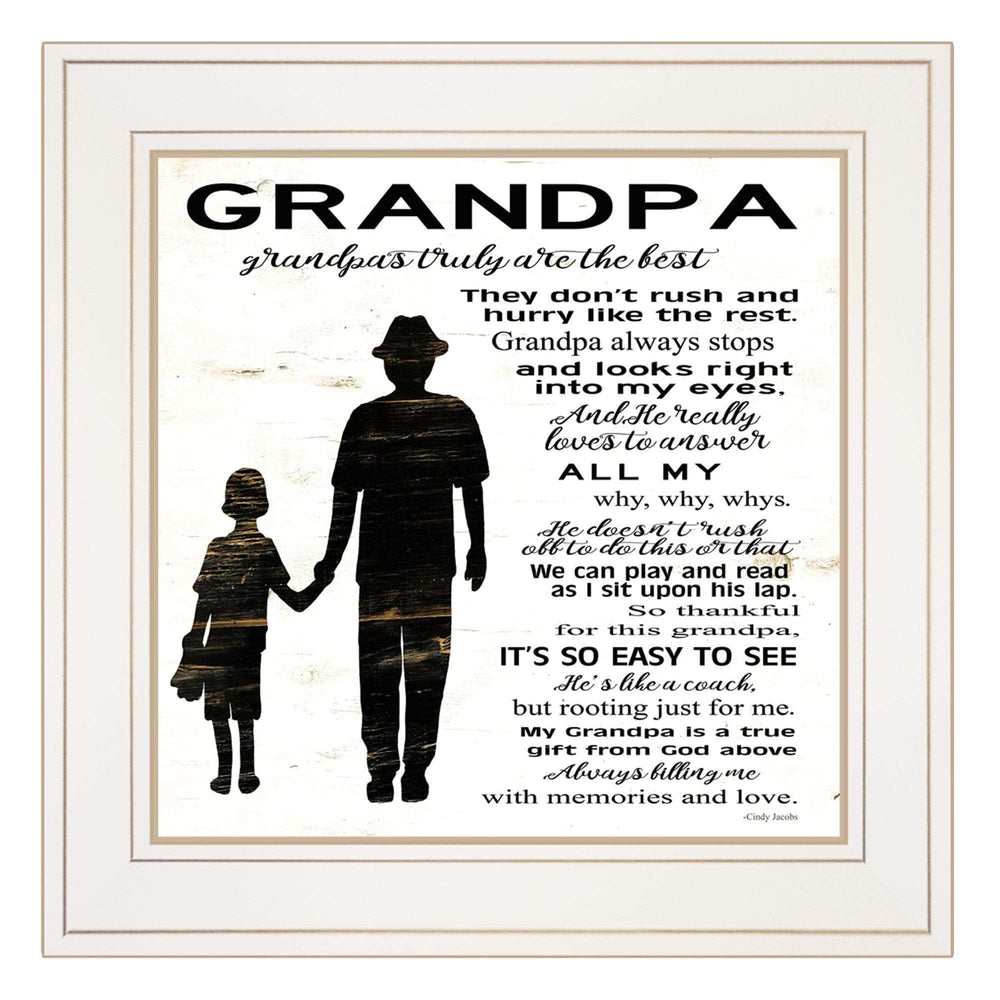 My Grandpa is the Best 2 White Framed Print Wall Art - Homeroots - Flyclothing LLC