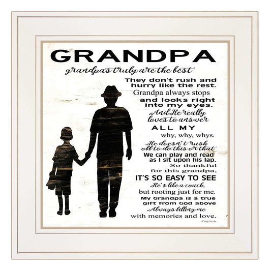 My Grandpa is the Best 2 White Framed Print Wall Art - Homeroots - Flyclothing LLC