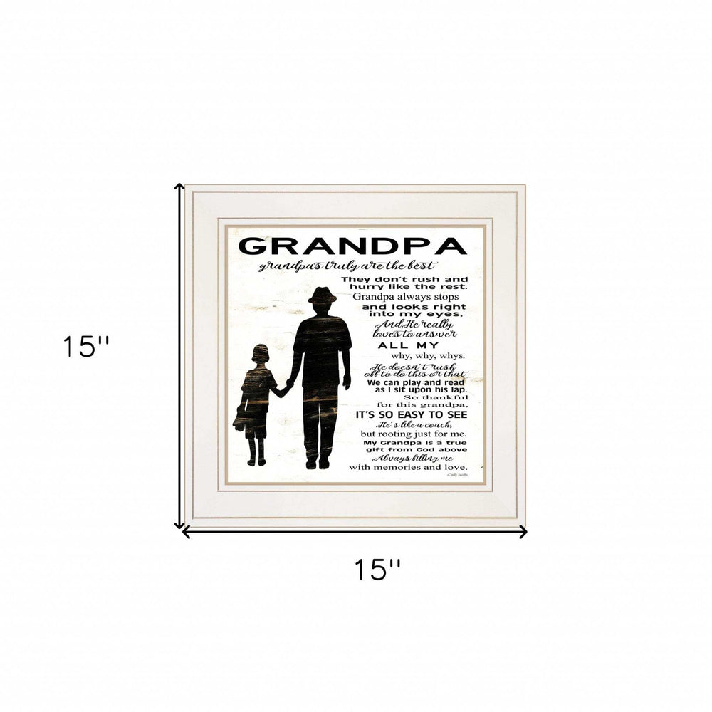 My Grandpa is the Best 2 White Framed Print Wall Art - Homeroots - Flyclothing LLC