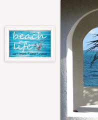 Beach Life 1 White Framed Print Wall Art - Homeroots