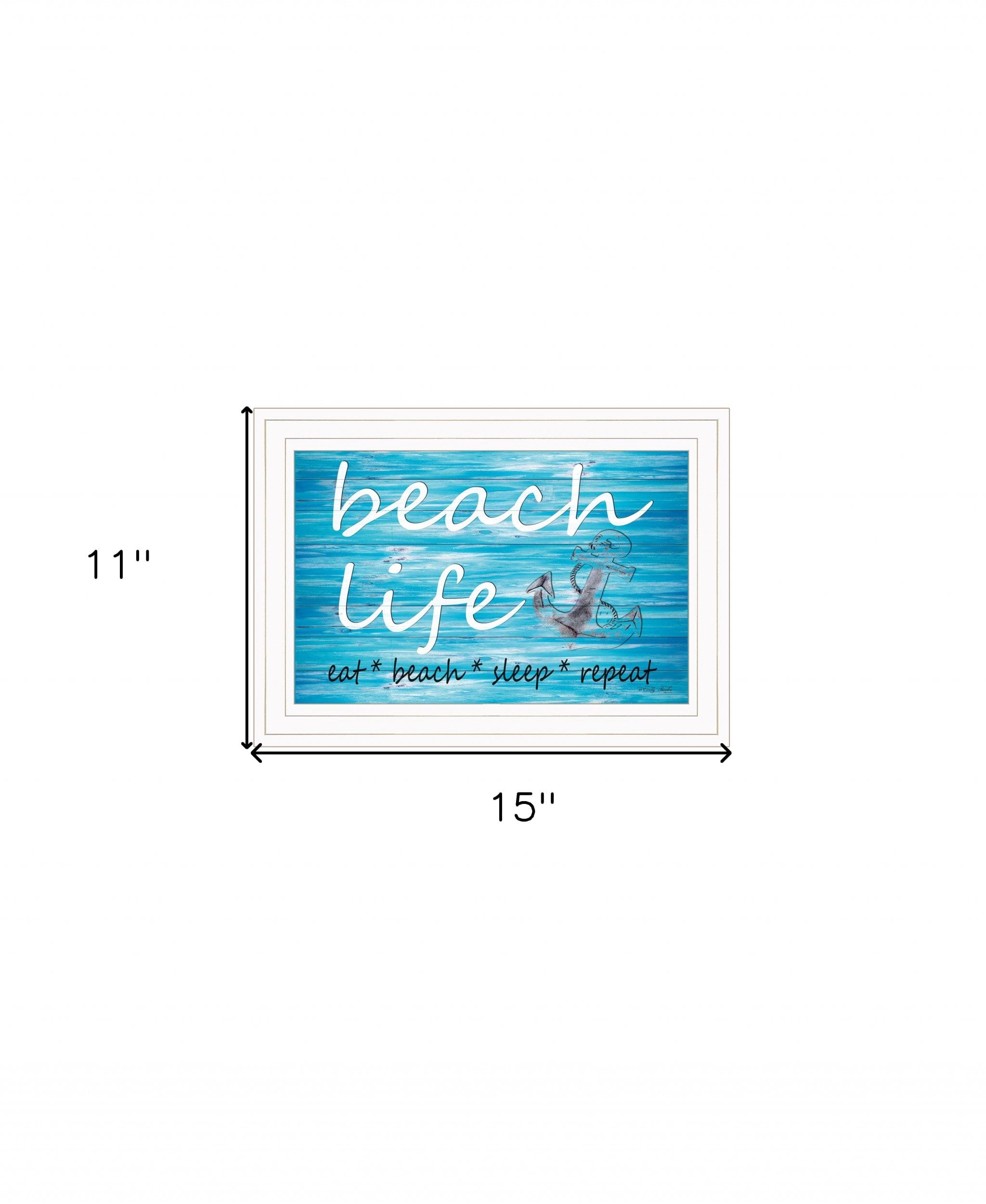 Beach Life 1 White Framed Print Wall Art - Homeroots