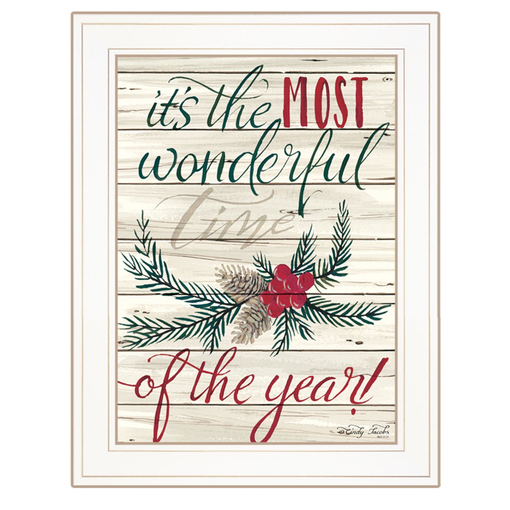 The Most Wonderful Time 1 White Framed Print Wall Art - Homeroots