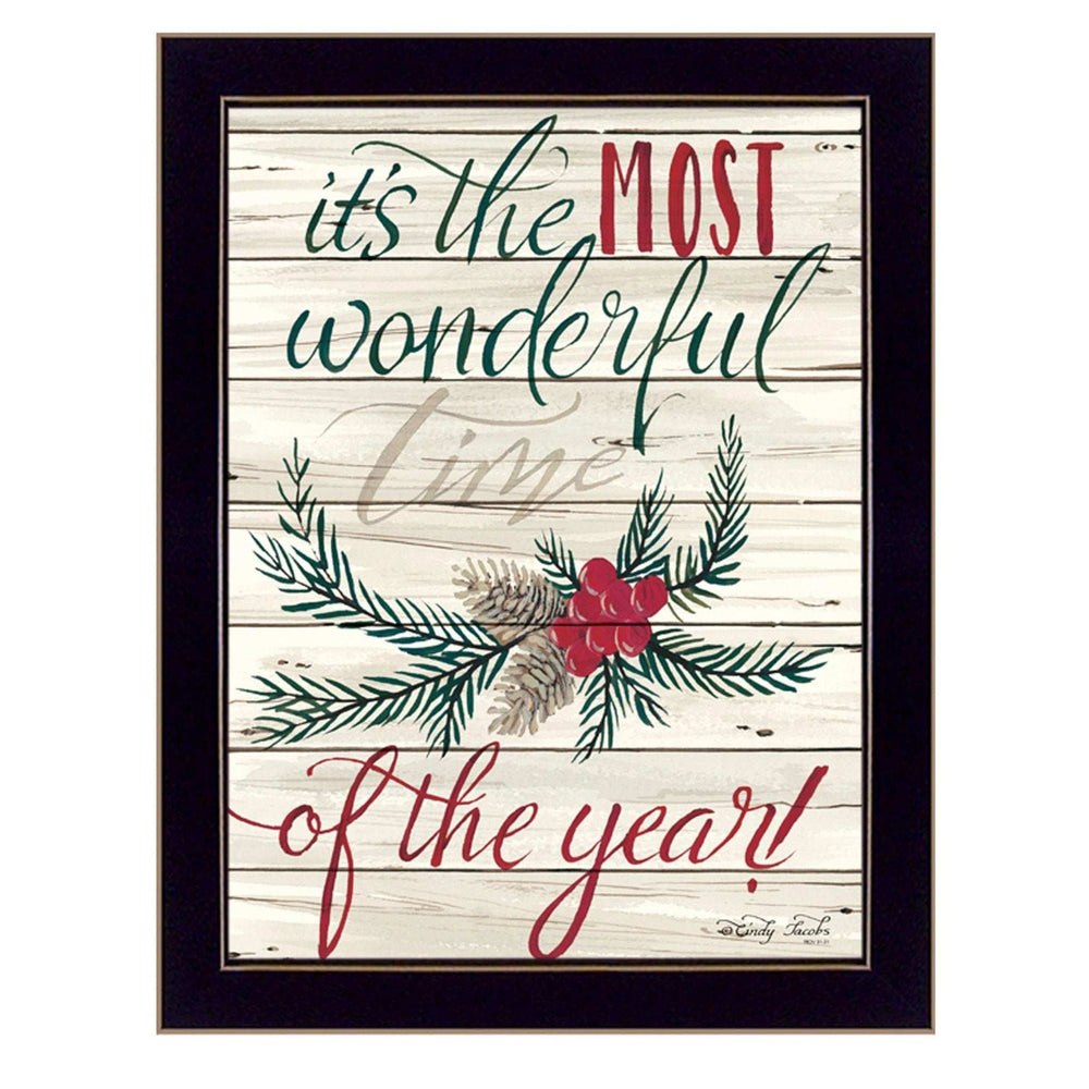 The Most Wonderful Time 3 Black Framed Print Wall Art - Homeroots - Flyclothing LLC