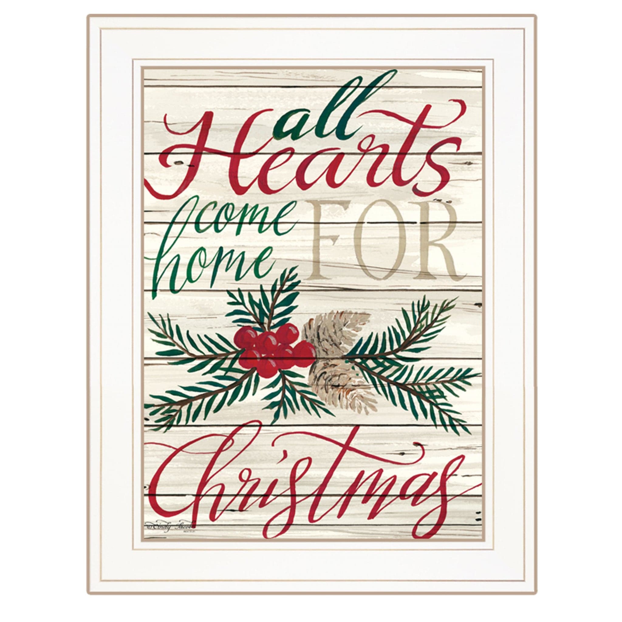 Home For Christmas 1 White Framed Print Wall Art - Homeroots