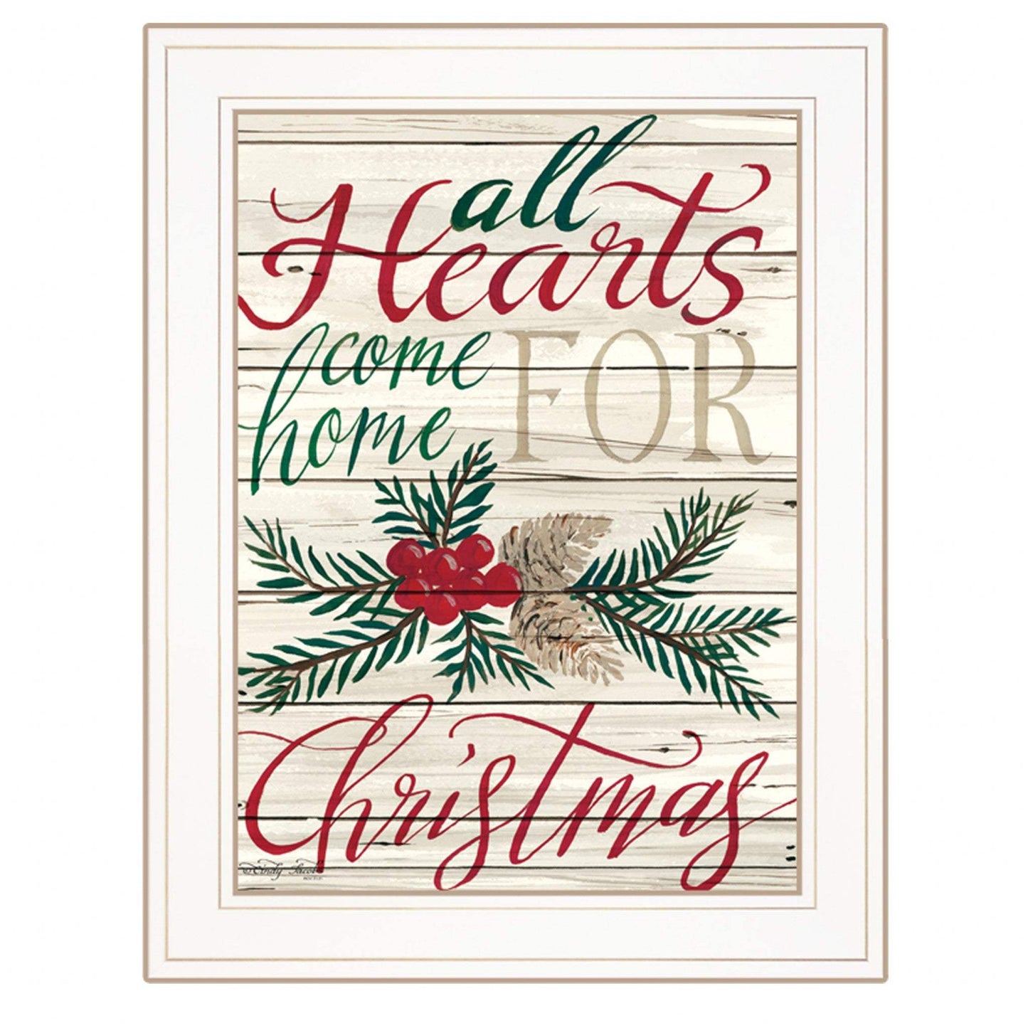 Home For Christmas 1 White Framed Print Wall Art - Homeroots - Flyclothing LLC