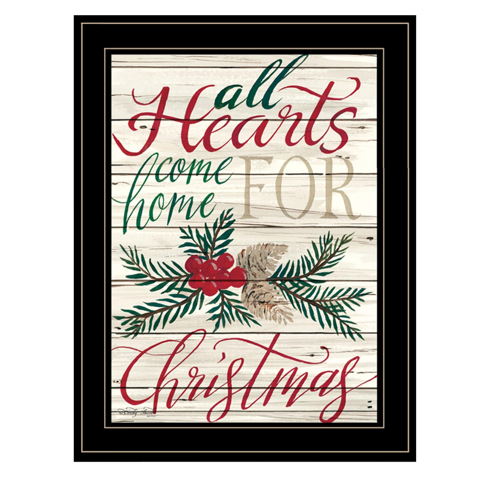 Home For Christmas 2 Black Framed Print Wall Art - Homeroots
