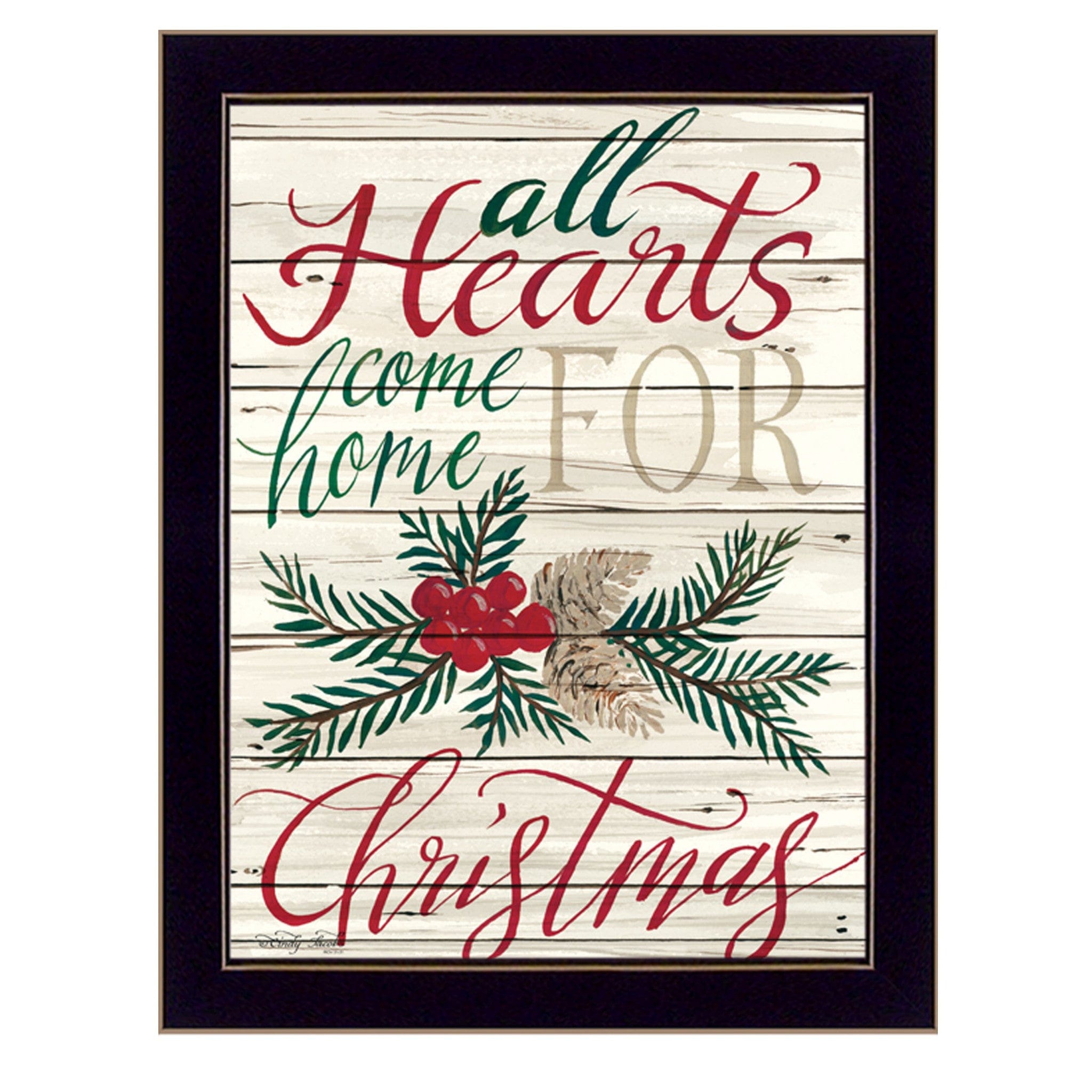 Home For Christmas 3 Black Framed Print Wall Art - Homeroots