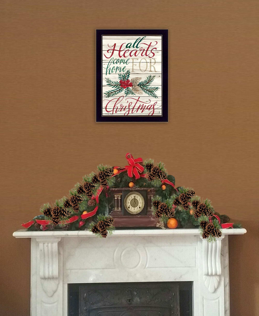 Home For Christmas 3 Black Framed Print Wall Art - Homeroots - Flyclothing LLC