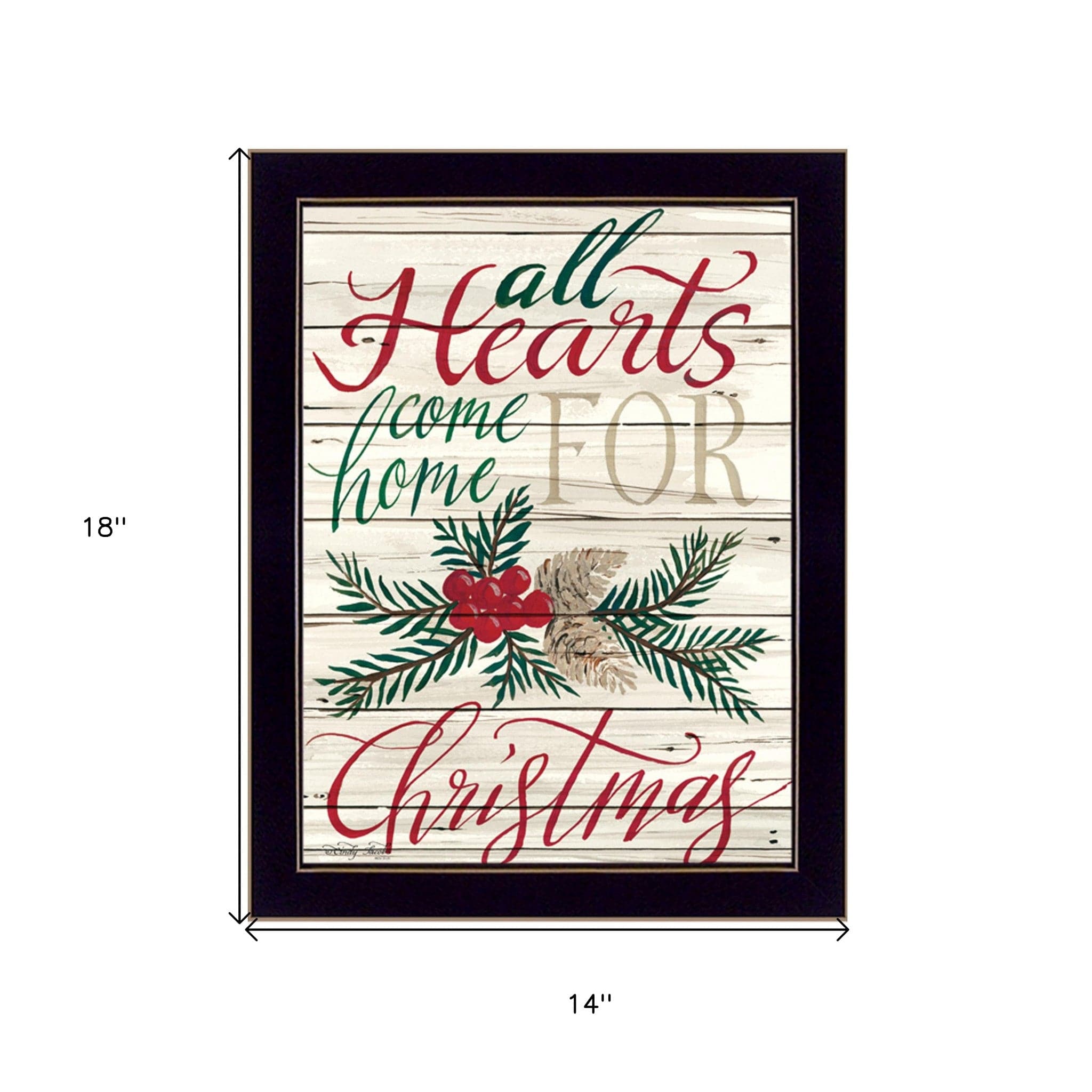 Home For Christmas 3 Black Framed Print Wall Art - Homeroots