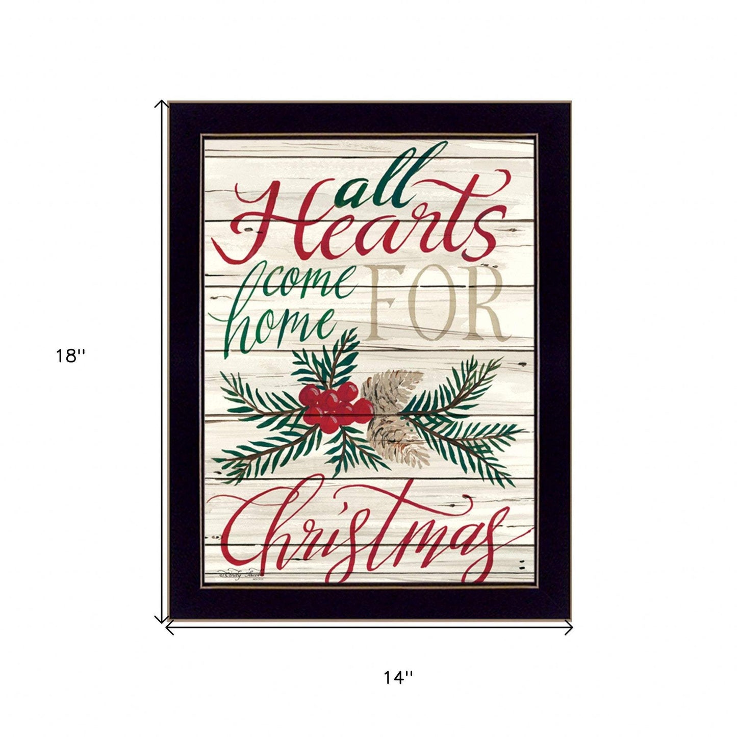 Home For Christmas 3 Black Framed Print Wall Art - Homeroots - Flyclothing LLC