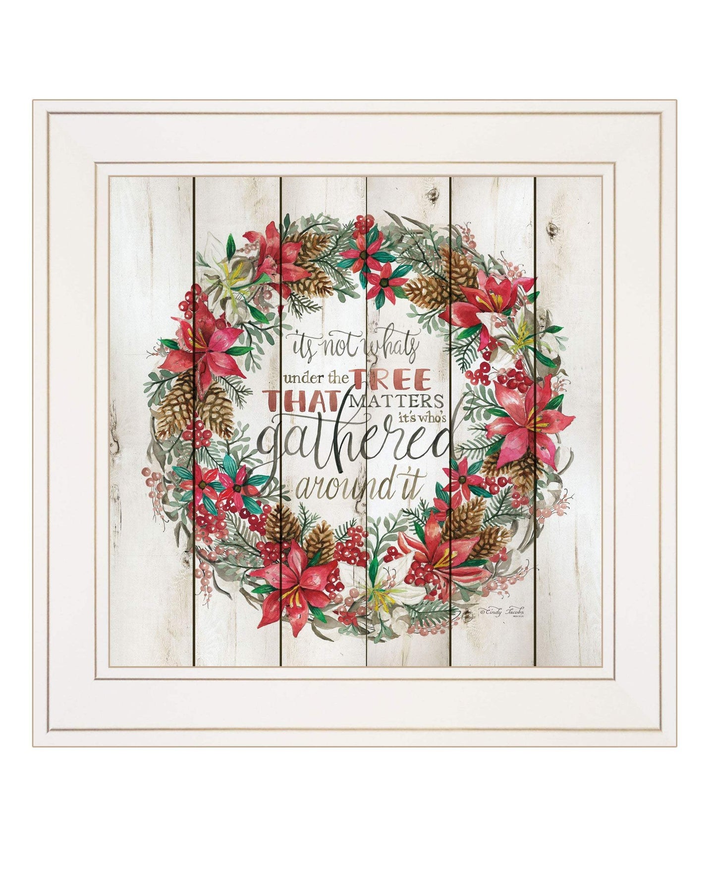 Gathered Around the Tree 1 White Framed Print Wall Art - Homeroots - Flyclothing LLC