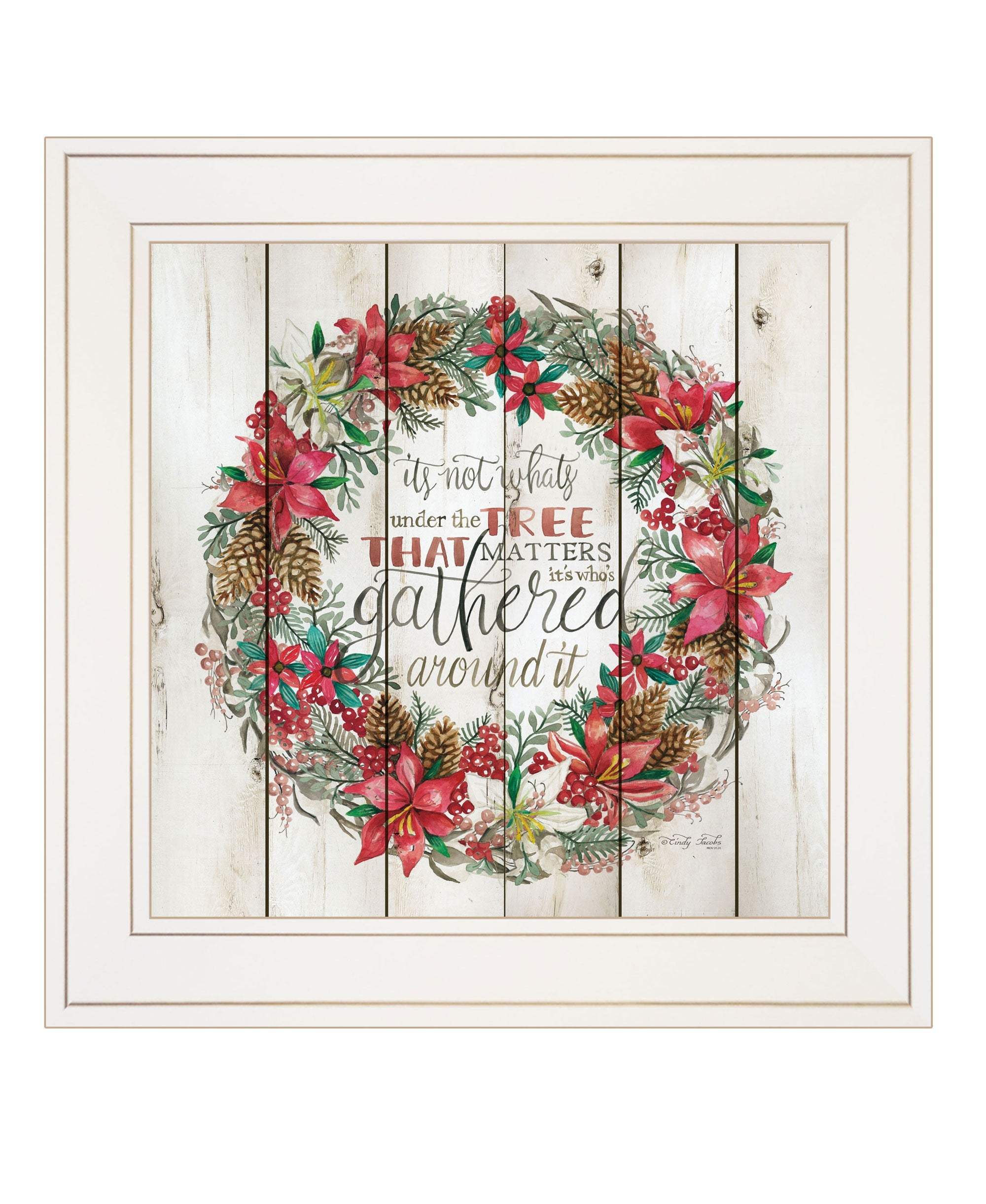Gathered Around the Tree 1 White Framed Print Wall Art - Homeroots - Flyclothing LLC