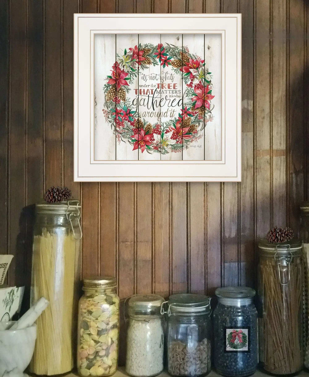 Gathered Around the Tree 1 White Framed Print Wall Art - Homeroots - Flyclothing LLC