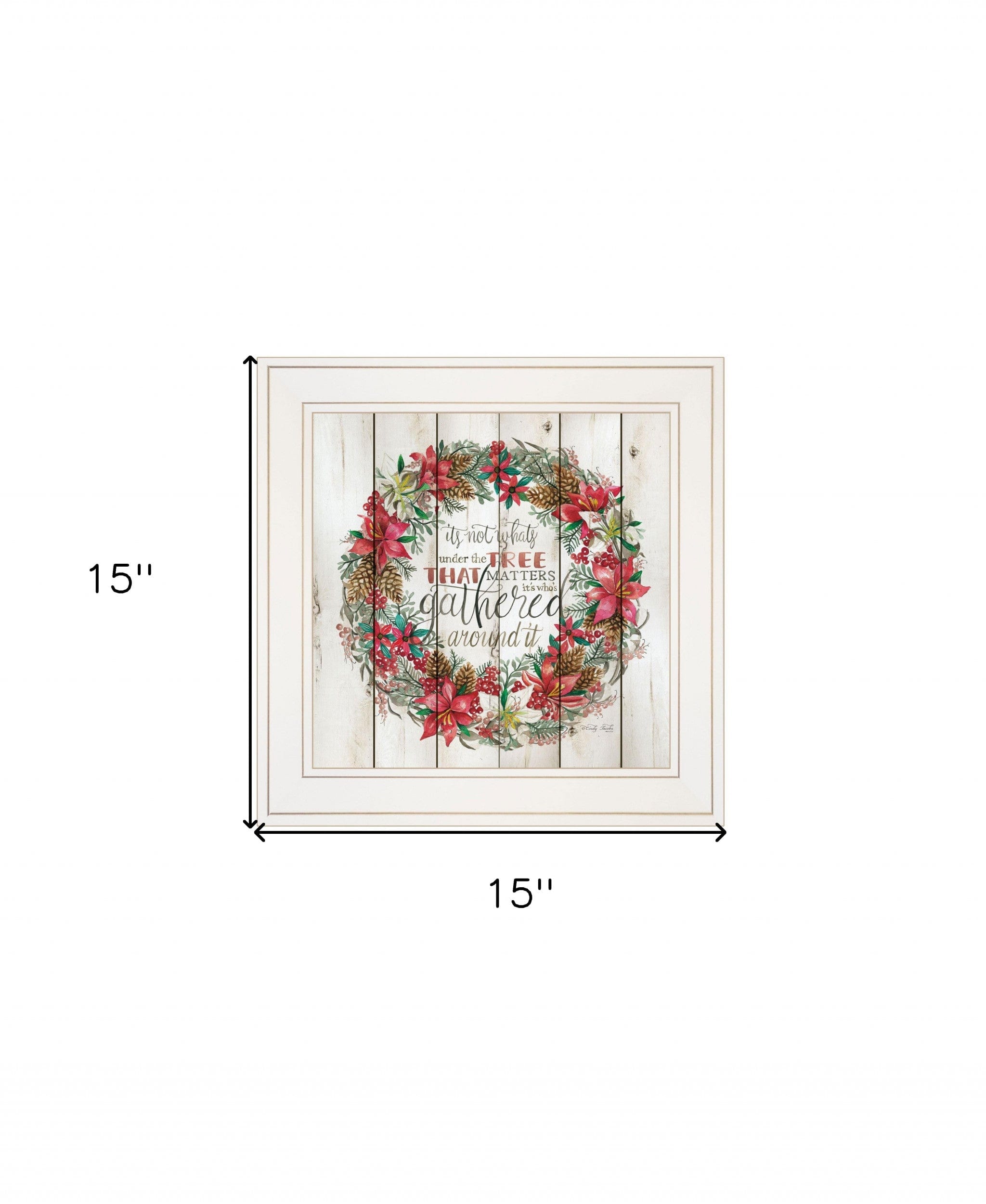 Gathered Around the Tree 1 White Framed Print Wall Art - Homeroots