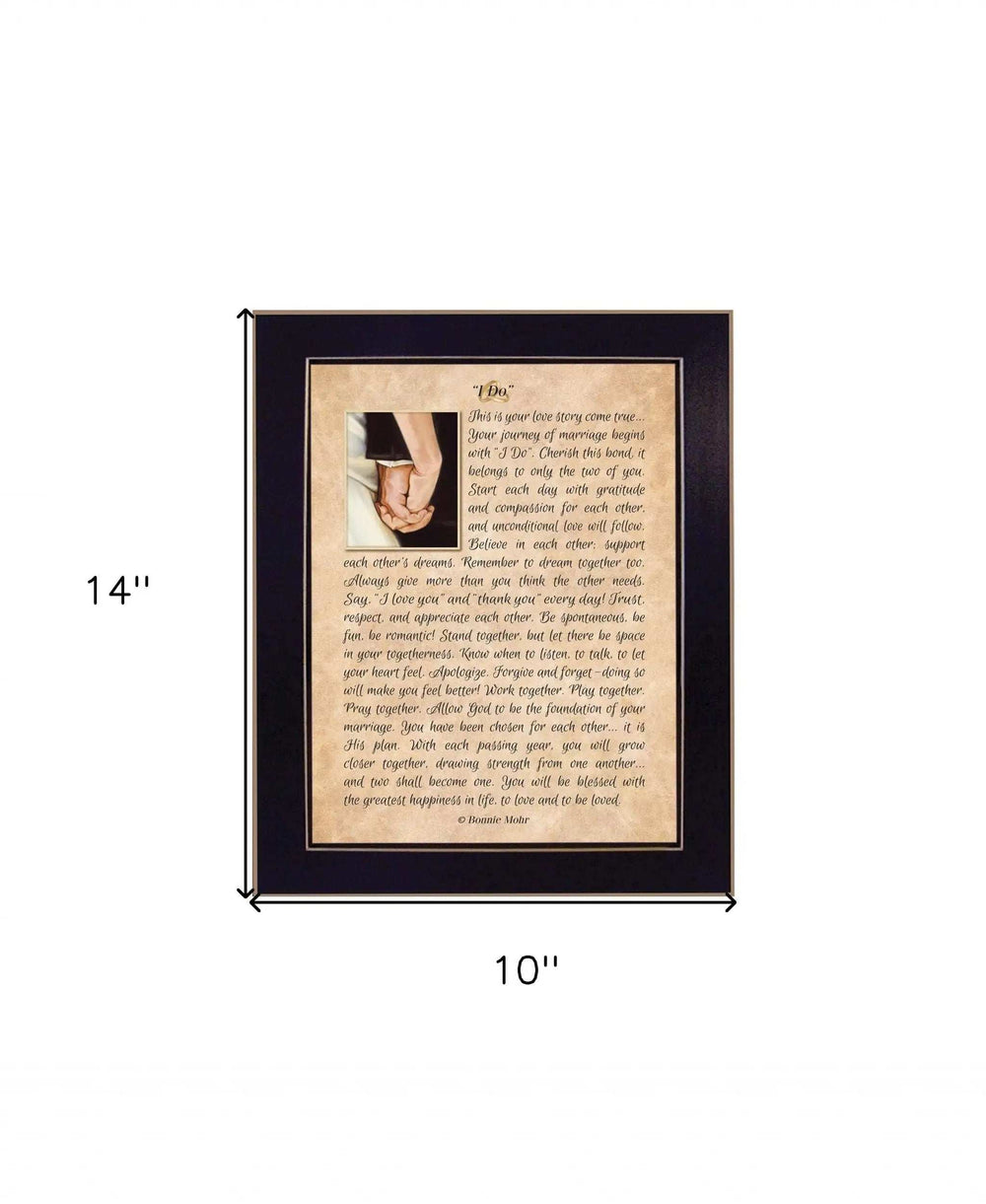 I DO 4 Black Framed Print Wall Art - Homeroots - Flyclothing LLC