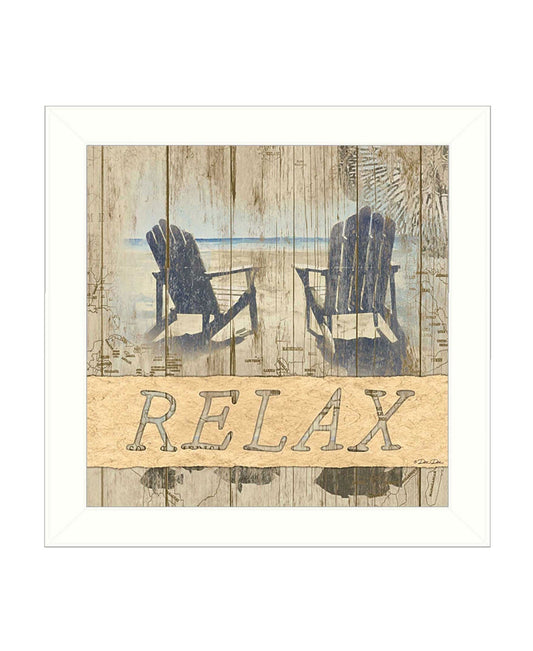 RELAX 1 White Framed Print Wall Art - Homeroots